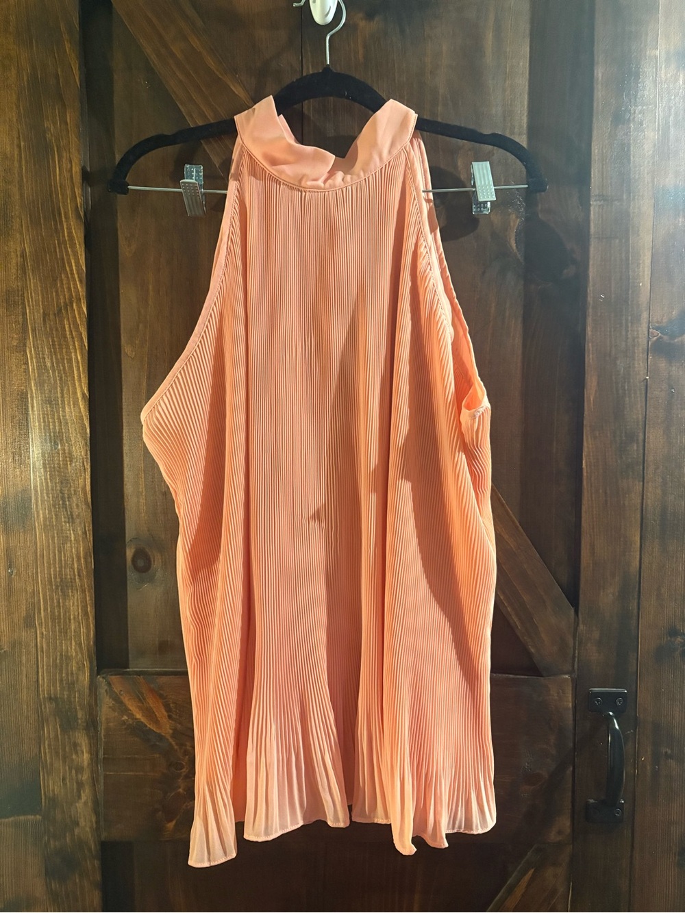 Pleated Halter Blouse in Peach